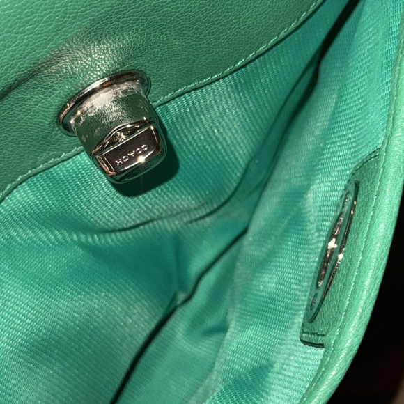 Coach 33689 Green Genuine Leather Rhyder Satchel Shoulder Bag Purse - Picture 10 of 15